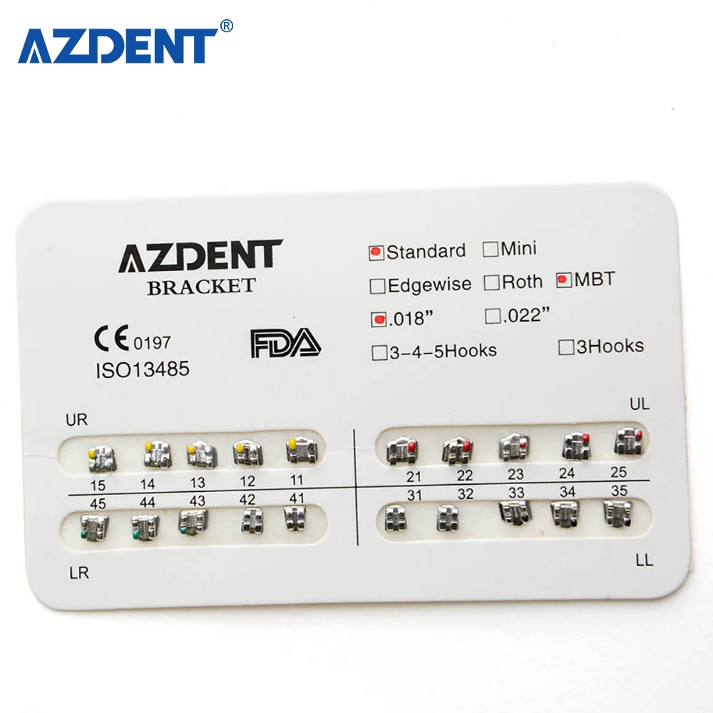 Dental Orthodontics Standard Mbt Slot. 018 No Hook Bondable Metal Bracket