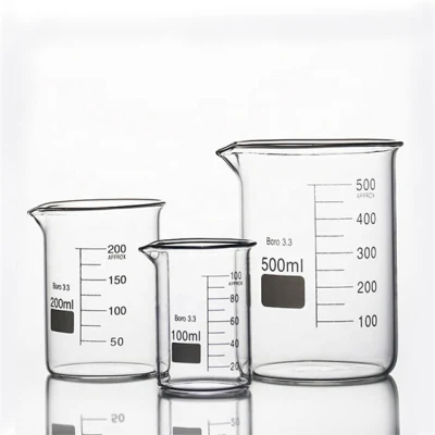 Messbecher aus Borosilikatglas für chemische Labore
